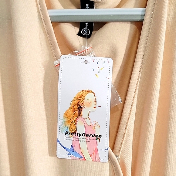 Pretty Garden Cotton Jumpsuit XL Front Wrap Snap Closure Jogger Style NWT - Picture 6 of 7